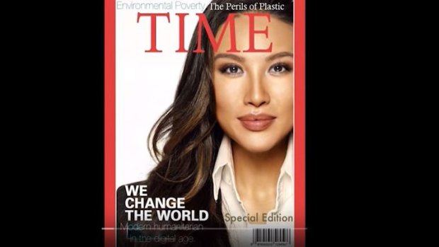 Unreal: Mina Chang and her fake Time magazine cover.