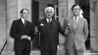 Howard with then governor-general John Kerr and then prime minister Malcolm Fraser after Howard was sworn in as treasurer in 1977.