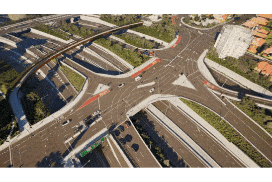 Video render of completed Warringah Freeway upgrade