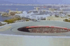 Planes fly over Cape Town Stadium.