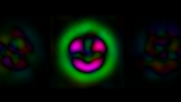 In one of the experiments, the researchers generated a smiley-face image from a pre-scattered beam.