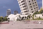 A building collapsing in Venezuela following the wave of devastating earthquakes.
