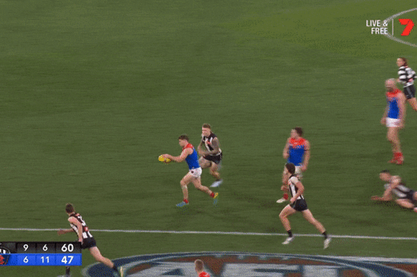 Collingwood’s Isaac Quaynor was brilliant late in the game.