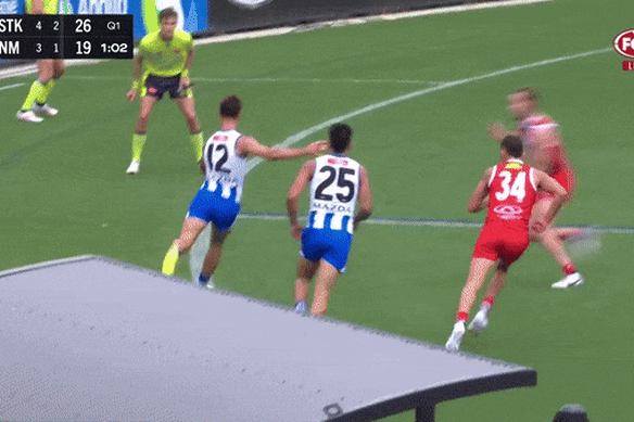 Jimmy Webster was suspended for this bump on Jy Simpkin.