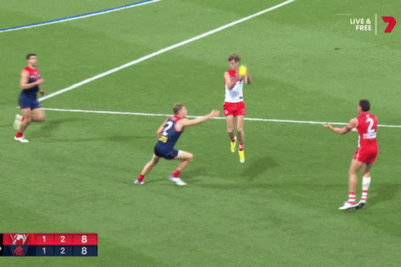 Nick Blakey was at his devastating best against Melbourne on Thursday night.