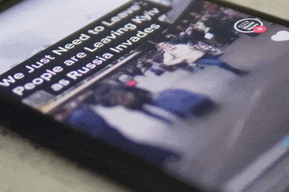 The algorithm on TikTok promotes videos that people tend to watch. For now, that means footage of Russia’s invasion of Ukraine.