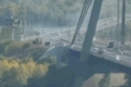 A Russian drone struck Kyiv’s Northern Bridge on Sunday, October 4.A Russian drone struck Kyiv’s Northern Bridge on Sunday, October 4.