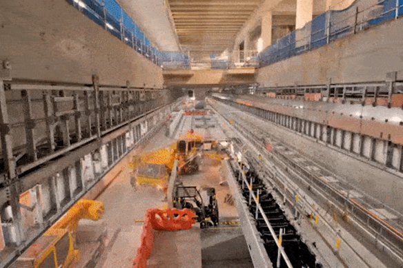 Barangaroo’s new metro train station.