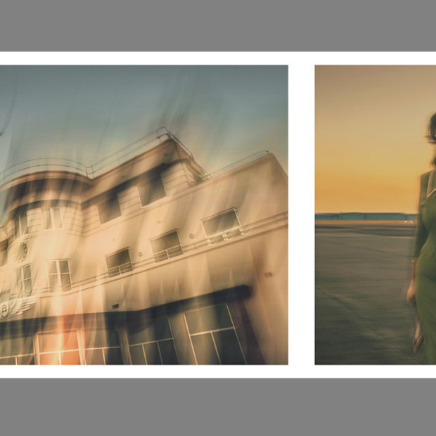 The Airport (2019) by Tracey Moffatt, diptych, large C-type print.