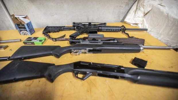 A range of guns that were legal in New Zealand before the Christchurch shooting.