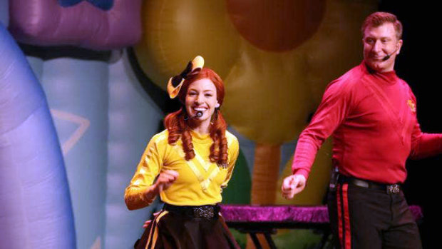 Yellow Wiggle Emma Watkins on stage at the Civic in Invercargill, New Zealand, on March 19.