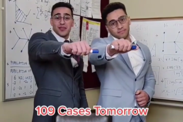 TikTok comedian Jon-Bernard Kairouz (left) inaccurately predicts Monday’s numbers. 