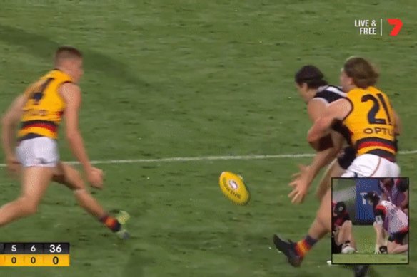 David Mackay bumps Hunter Clark.