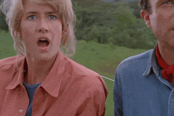 Laura Dern and Sam Neill starred in Jurassic Park, where ancient dino blood recovered from a mosquito helped recreate the prehistoric past.