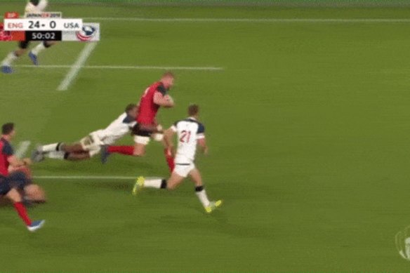 Once a tackler has released, they can attempt to try and regain possession.