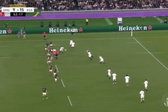 A textbook example of a player rolling away correctly.