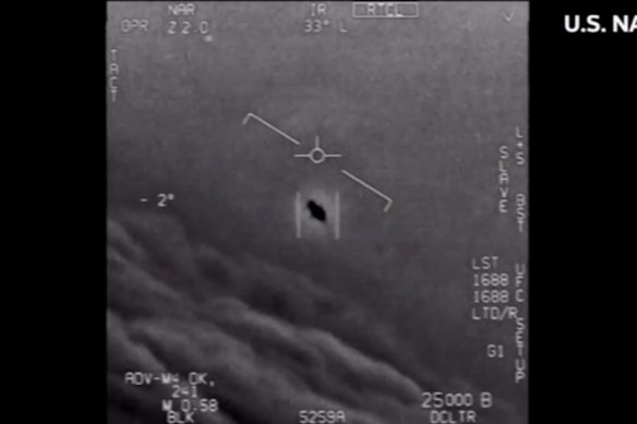 Video declassified by the US military of a 2004 encounter near San Diego between two Navy F/A-18F fighter jets and an unknown object.