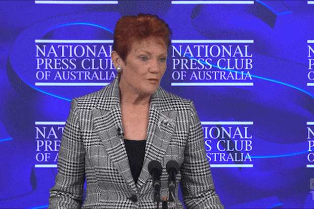 Pauline Hanson National Press Club LIVE updates: Protest banner ...