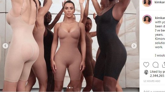 A post from Kim Kardashian West's Instagram page announcing her shapewear line. hoto: Instagram