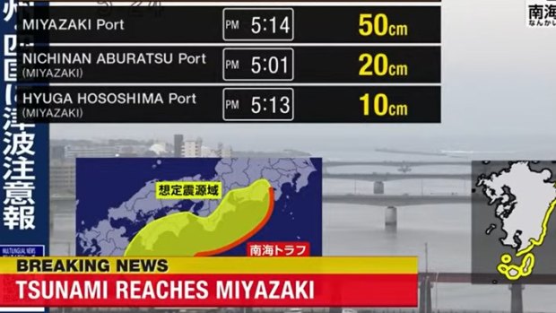 Powerful earthquake hits off southern coast of Japan