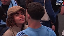 Mary Fowler seen with Nathan Cleary in the NSW changing rooms after the Blues' loss in State of Origin game two.