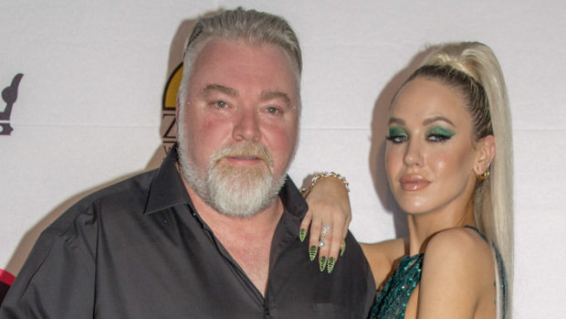 Kyle Sandilands and Imogen Anthony at their Beauty and The Beast Charity Ball in aid of the Zambi Wildlife Retreat at The Star on Thursday.