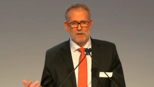 Crime and Corruption Commission chair Alan MacSporran speaks at the launch of Queensland’s Privacy Awareness Week.