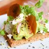Avocado open sandwich smorrebrod at Oppen cafe in Windsor.