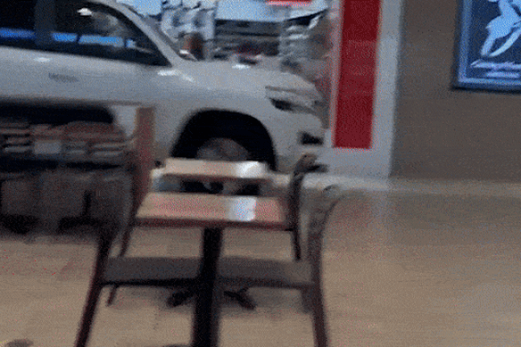 The 4WD speeding through Northland shopping centre on Wednesday afternoon.