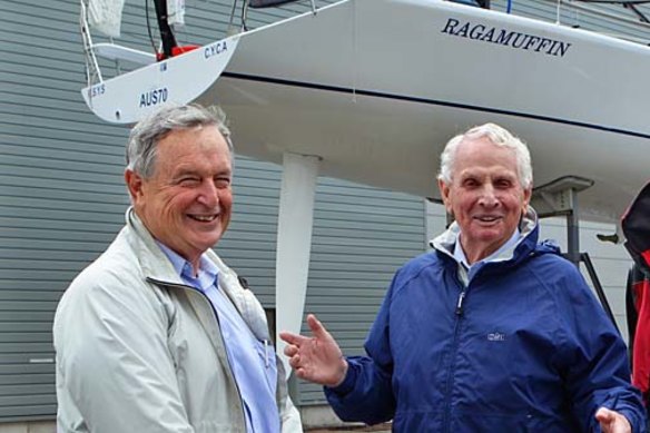 Tony Ellis (left) with long-time Sydney to Hobart racing partner Syd Fischer.