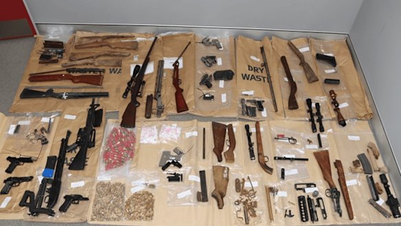 14 guns, a 3D printed silencer and 1147 rounds of ammunition found in ...