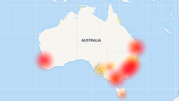 Telstra outages at 5pm across Australia according to Down Detector.