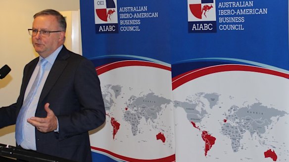 Anthony Albanese speaking at the Australian Ibero American Business Council launch event at Parliament House.