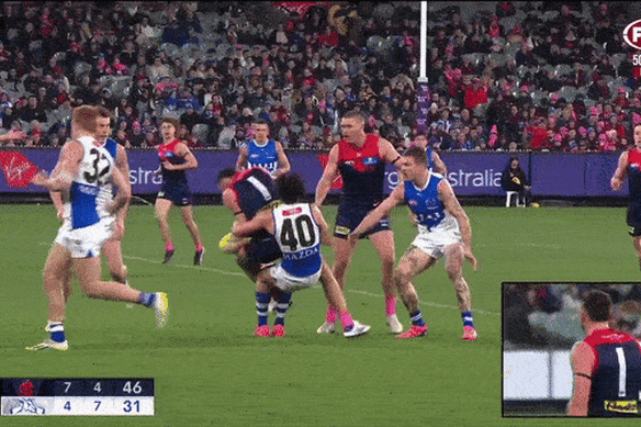 Was Steven May guilty of staging against the Kangaroos?