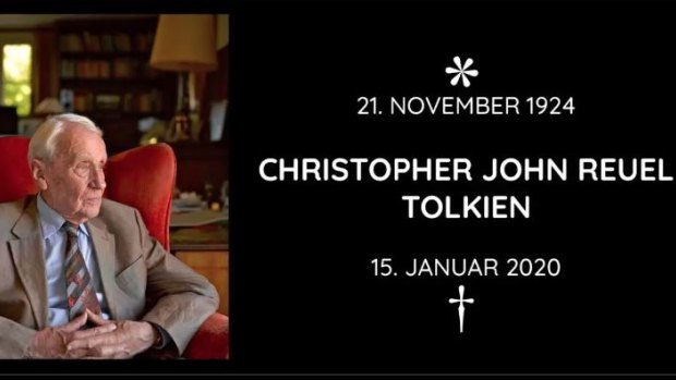 The German Tolkien Society's announcement of the death of Christopher Tolkien, who like his father, spent his life surrounded by literature. 