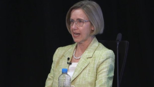 Professor Renee Leon, former Secretary of the Department of Human Services, appearing before the robo-debt royal commission.