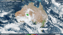 Two-hour satellite loop shows the weather across Australia.