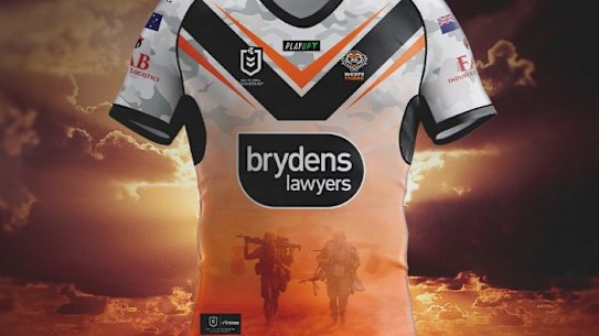 The offending Wests Tigers 2023 commemorative jersey which will now be redesigned.