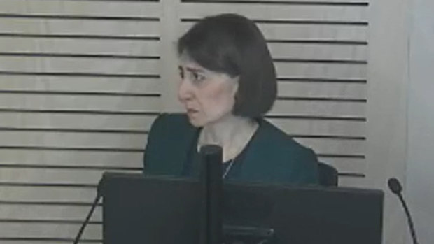 Premier Gladys Berejiklian gives evidence at ICAC on Monday.