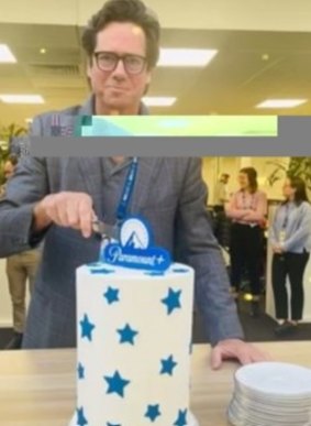 AFL boss Gill McLachlan received a birthday cake from US entertainment giant Paramount this week.