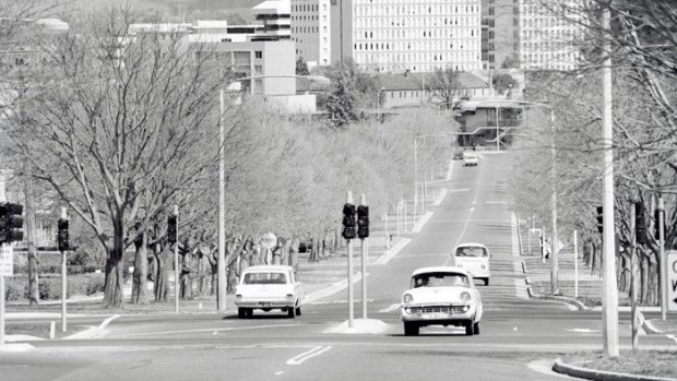 Early days. Traffic lights - but where's the traffic?