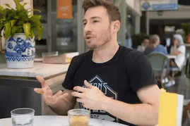 Olympic diver-turned-actor and addiction counsellor Matthew Mitcham at La Bottega in Leichhardt. 