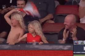 Barry Hall celebrates with his children