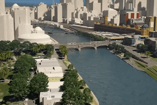 Tunnel-boring machines construct the Metro Tunnel under the Yarra River.