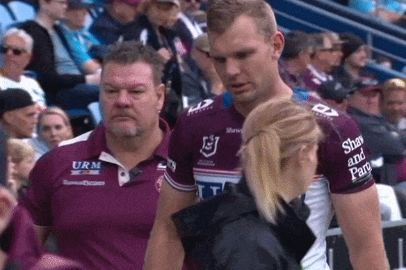 Tom Trbojevic broke down against the Titans last month.