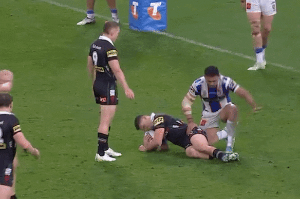 Dylan Edwards reacts to Nathan Cleary’s injury