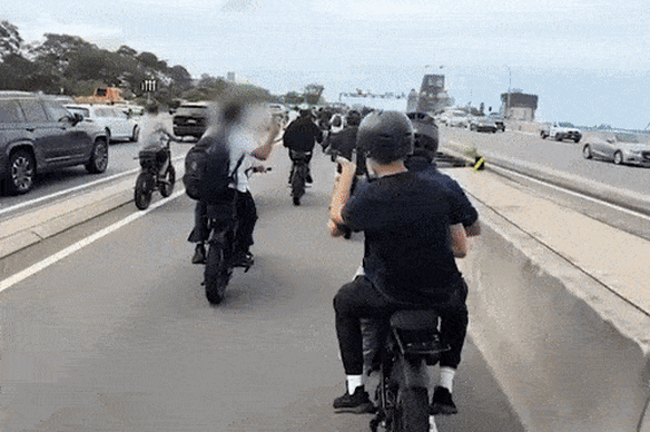 Ronster, pictured in his black helmet and red goggles, said the rideout was unintentional and happened organically. 