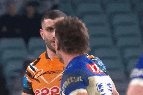Alex Twal smacks Jaeman Salmon.