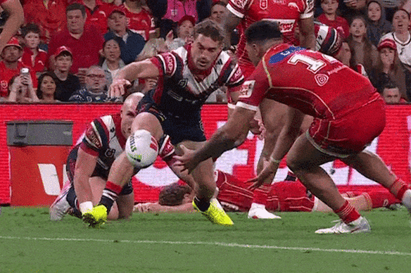 Connor Watson gets knocked out on Friday night.