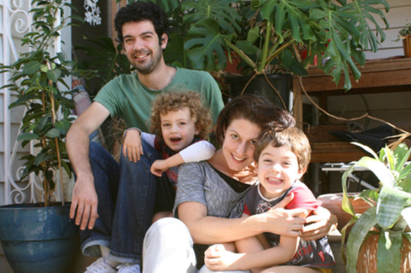 Philippe and Miranda Moreira at home with their sons in 2008.